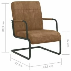 VidaXL Chaise cantilever Marron Velours -Fauteuils Soldes image 6 325796