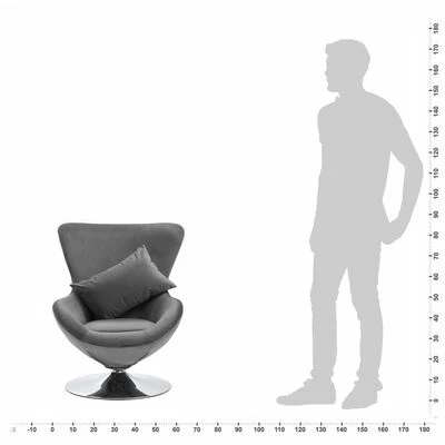 VidaXL Fauteuil pivotant en forme d’œuf et coussin Gris clair Velours 8 VidaXL Fauteuil pivotant en forme d’œuf et coussin Gris clair Velours – Image 6