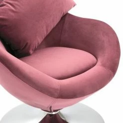 VidaXL Fauteuil pivotant en forme d’œuf avec coussin Rose Velours -Fauteuils Soldes image 6 326214