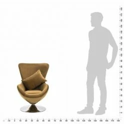 VidaXL Fauteuil pivotant en forme d’œuf avec coussin Marron Velours -Fauteuils Soldes image 6 326215