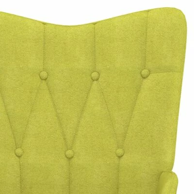 VidaXL Chaise de relaxation avec tabouret Vert Tissu 8 VidaXL Chaise de relaxation avec tabouret Vert Tissu – Image 6