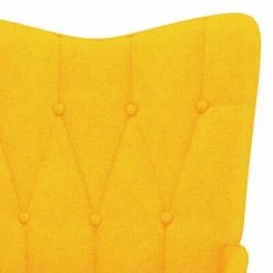 VidaXL Chaise de relaxation avec tabouret Jaune moutarde Tissu -Fauteuils Soldes image 6 327541
