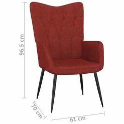 VidaXL Chaise de relaxation Rouge bordeaux Tissu -Fauteuils Soldes image 6 327553