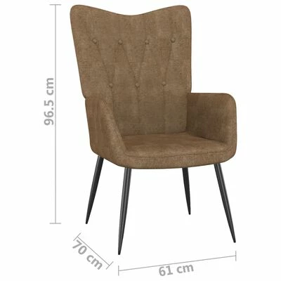 VidaXL Chaise de relaxation Taupe Tissu 8 VidaXL Chaise de relaxation Taupe Tissu – Image 6