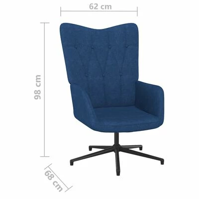 VidaXL Chaise de relaxation Bleu Tissu 8 VidaXL Chaise de relaxation Bleu Tissu – Image 6