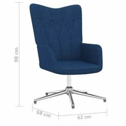 VidaXL Chaise de relaxation Bleu Tissu 13 VidaXL Chaise de relaxation Bleu Tissu -Fauteuils Soldes image 6 327593