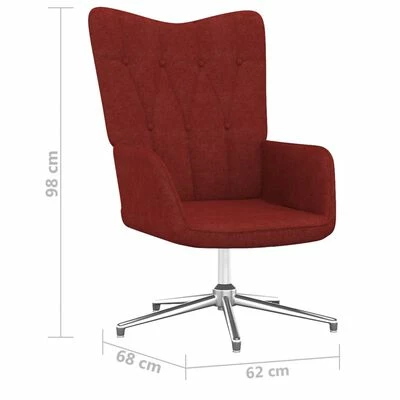 VidaXL Chaise de relaxation Rouge bordeaux Tissu 8 VidaXL Chaise de relaxation Rouge bordeaux Tissu – Image 6