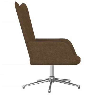 VidaXL Chaise de relaxation avec tabouret Marron Tissu 8 VidaXL Chaise de relaxation avec tabouret Marron Tissu – Image 6