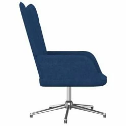 VidaXL Chaise de relaxation avec tabouret Bleu Tissu -Fauteuils Soldes image 6 327604