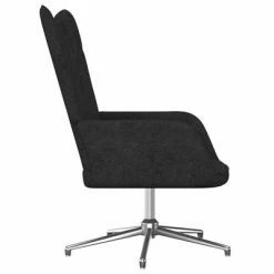 VidaXL Chaise de relaxation avec tabouret Noir Tissu -Fauteuils Soldes image 6 327606