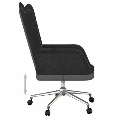 VidaXL Chaise de relaxation Noir Tissu 8 VidaXL Chaise de relaxation Noir Tissu – Image 6