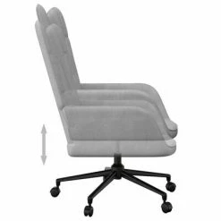 VidaXL Chaise de relaxation Gris clair Tissu -Fauteuils Soldes image 6 327644