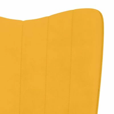 VidaXL Chaise de relaxation Jaune moutarde Velours 8 VidaXL Chaise de relaxation Jaune moutarde Velours – Image 6