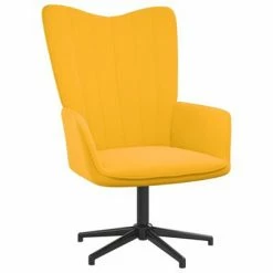 VidaXL Chaise de relaxation avec repose-pied Jaune moutarde Velours -Fauteuils Soldes image 6 327717