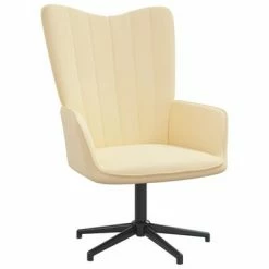 VidaXL Chaise de relaxation avec repose-pied Blanc crème Velours -Fauteuils Soldes image 6 327719