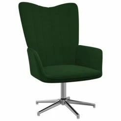 VidaXL Chaise de relaxation avec repose-pied Vert foncé Velours -Fauteuils Soldes image 6 327734