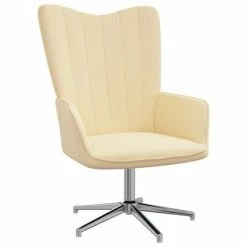 VidaXL Chaise de relaxation avec repose-pied Blanc crème Velours -Fauteuils Soldes image 6 327741