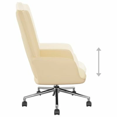 VidaXL Chaise de relaxation Blanc crème Velours 8 VidaXL Chaise de relaxation Blanc crème Velours – Image 6