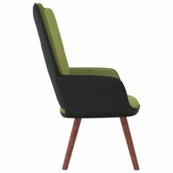 VidaXL Chaise de relaxation Vert clair Velours et PVC -Fauteuils Soldes image 6 327790
