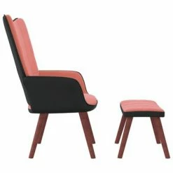 VidaXL Chaise de relaxation avec repose-pied Rose Velours et PVC -Fauteuils Soldes image 6 327802