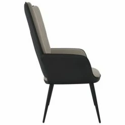 VidaXL Chaise de relaxation Gris clair Velours et PVC -Fauteuils Soldes image 6 327809