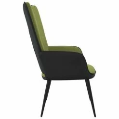 VidaXL Chaise de relaxation Vert clair Velours et PVC -Fauteuils Soldes image 6 327812