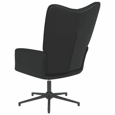 VidaXL Chaise de relaxation Noir Velours et PVC 8 VidaXL Chaise de relaxation Noir Velours et PVC – Image 6