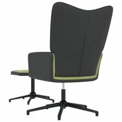 VidaXL Chaise de relaxation avec repose-pied Vert clair Velours et PVC -Fauteuils Soldes image 6 327845