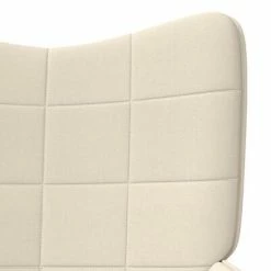 VidaXL Chaise de relaxation avec tabouret Crème Tissu -Fauteuils Soldes image 6 327932