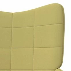 VidaXL Chaise de relaxation avec tabouret Vert Tissu -Fauteuils Soldes image 6 327935