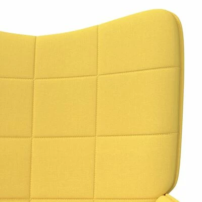 VidaXL Chaise de relaxation avec tabouret Jaune moutarde Tissu 8 VidaXL Chaise de relaxation avec tabouret Jaune moutarde Tissu – Image 6