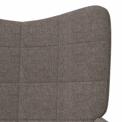 VidaXL Chaise de relaxation avec tabouret Taupe Tissu 8 VidaXL Chaise de relaxation avec tabouret Taupe Tissu â Image 6