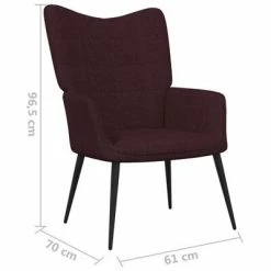 VidaXL Chaise de relaxation Violet Tissu -Fauteuils Soldes image 6 327951