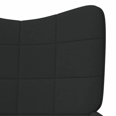 VidaXL Chaise de relaxation avec tabouret Noir Tissu 8 VidaXL Chaise de relaxation avec tabouret Noir Tissu – Image 6