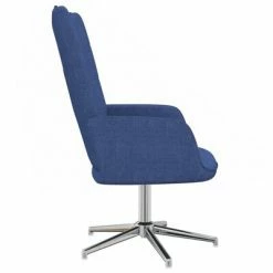 VidaXL Chaise de relaxation avec tabouret Bleu Tissu -Fauteuils Soldes image 6 328000