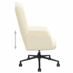 VidaXL Chaise de relaxation Crème Tissu -Fauteuils Soldes image 6 328042