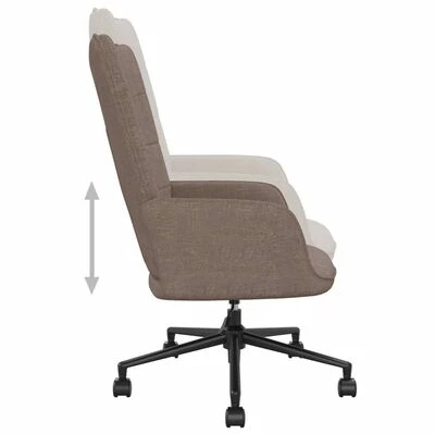 VidaXL Chaise de relaxation Taupe Tissu 8 VidaXL Chaise de relaxation Taupe Tissu – Image 6