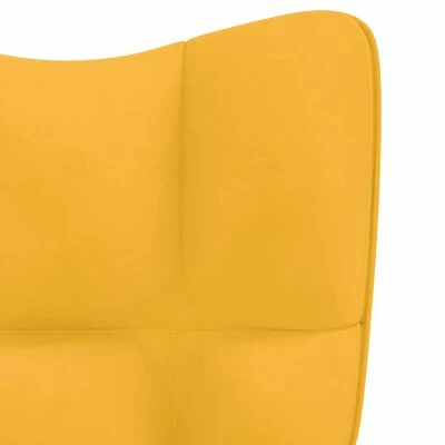 VidaXL Chaise de relaxation Jaune moutarde Velours 8 VidaXL Chaise de relaxation Jaune moutarde Velours – Image 6