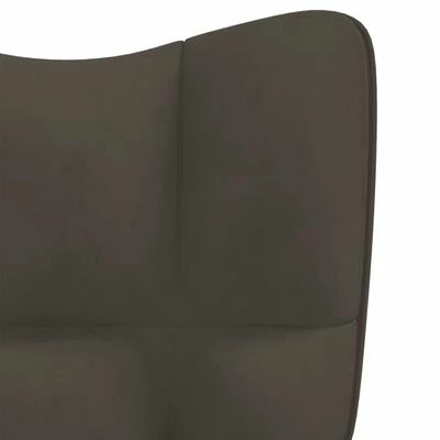 VidaXL Chaise de relaxation Gris foncé Velours 8 VidaXL Chaise de relaxation Gris foncé Velours – Image 6