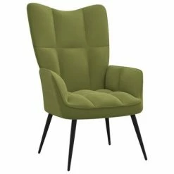 VidaXL Chaise de relaxation avec repose-pied Vert clair Velours 13 VidaXL Chaise de relaxation avec repose-pied Vert clair Velours -Fauteuils Soldes image 6 328087