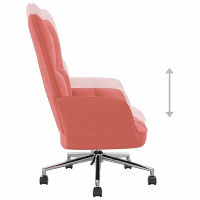 VidaXL Chaise de relaxation Rose Velours 8 VidaXL Chaise de relaxation Rose Velours – Image 6
