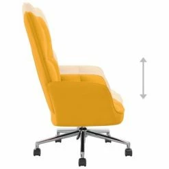 VidaXL Chaise de relaxation Jaune moutarde Velours -Fauteuils Soldes image 6 328168