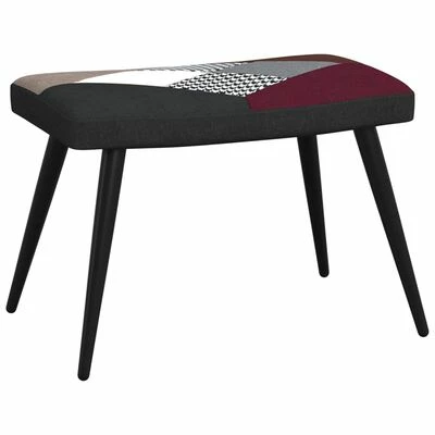 VidaXL Chaise de relaxation avec repose-pied Patchwork Tissu 8 VidaXL Chaise de relaxation avec repose-pied Patchwork Tissu – Image 6