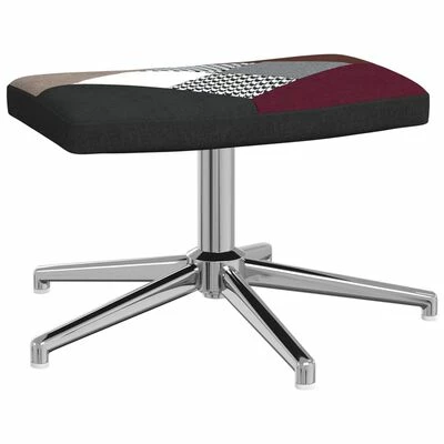 VidaXL Chaise de relaxation avec repose-pied Patchwork Tissu 8 VidaXL Chaise de relaxation avec repose-pied Patchwork Tissu – Image 6