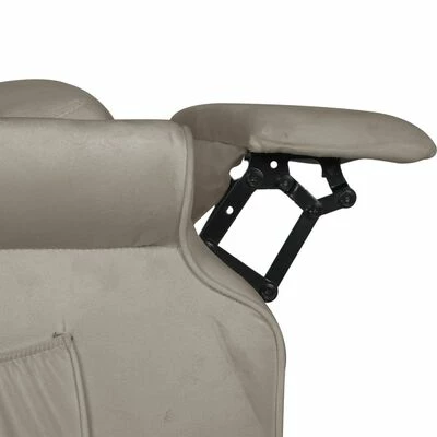 VidaXL Fauteuil inclinable Gris clair Velours 8 VidaXL Fauteuil inclinable Gris clair Velours – Image 6