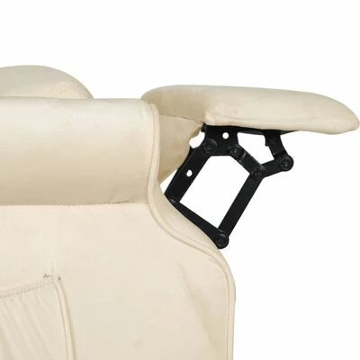VidaXL Fauteuil inclinable Crème Velours 8 VidaXL Fauteuil inclinable Crème Velours – Image 6