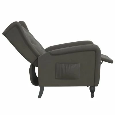 VidaXL Fauteuil inclinable Gris foncé Velours 8 VidaXL Fauteuil inclinable Gris foncé Velours – Image 6