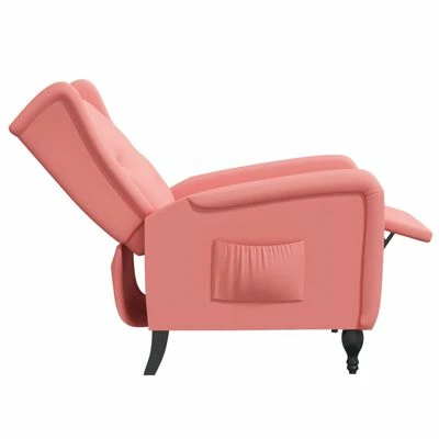 VidaXL Fauteuil inclinable Rose Velours 8 VidaXL Fauteuil inclinable Rose Velours – Image 6