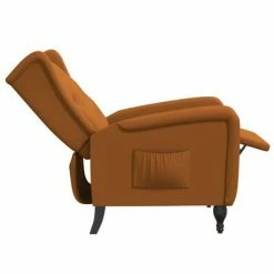 VidaXL Fauteuil inclinable Marron Velours -Fauteuils Soldes image 6 329349