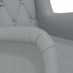 VidaXL Fauteuil avec pieds en bois d'hévéa solide Gris clair Tissu -Fauteuils Soldes image 6 329384